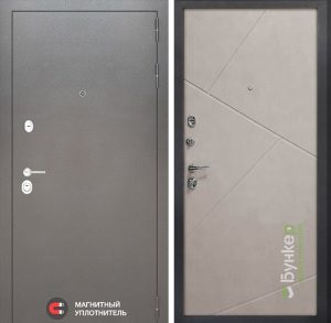 Входная дверь в интерьере серии «SILVER» модель 23 Бетон беж